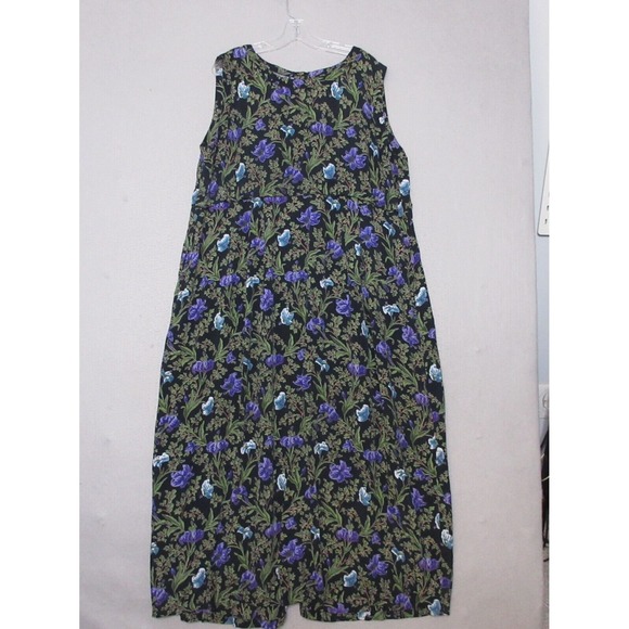 April Cornell Dresses & Skirts - Vintage April Cornell Dress Large Black Purple Floral Cottage Grunge Prairie Y2K